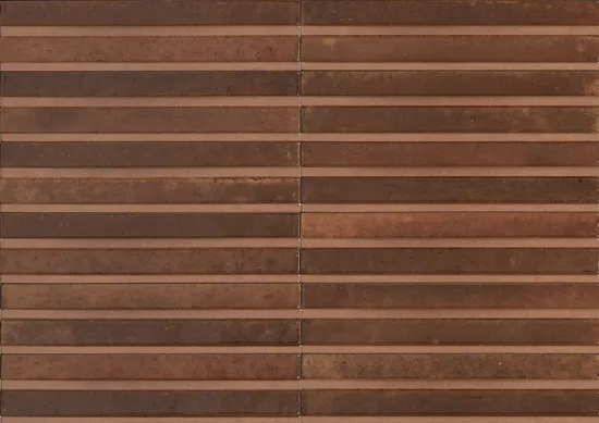 Wandtegel 060X240 Caramel 3D Rake Dec 14mm Glans