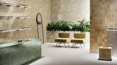 Wandtegel 100X100 Turchese 10mm Glans