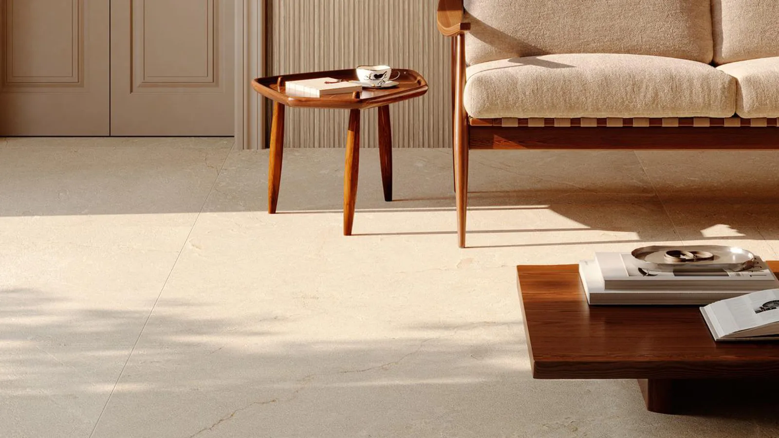 Vloertegel 1200X1200 Beige 9mm Mat Ret.R10