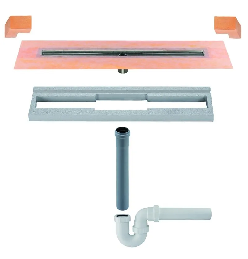 Schlueter KERDI-LINE vertikaal DN50 reukslot Siphon RVS V4A lijnafvoergoot L= 700 mm