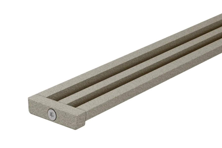 Schlueter KERDI-LINE-VARIO hol afwateringsprofiel alu structuur-gecoat steengrijs TSSG D10 Wave 42 L=1800mm