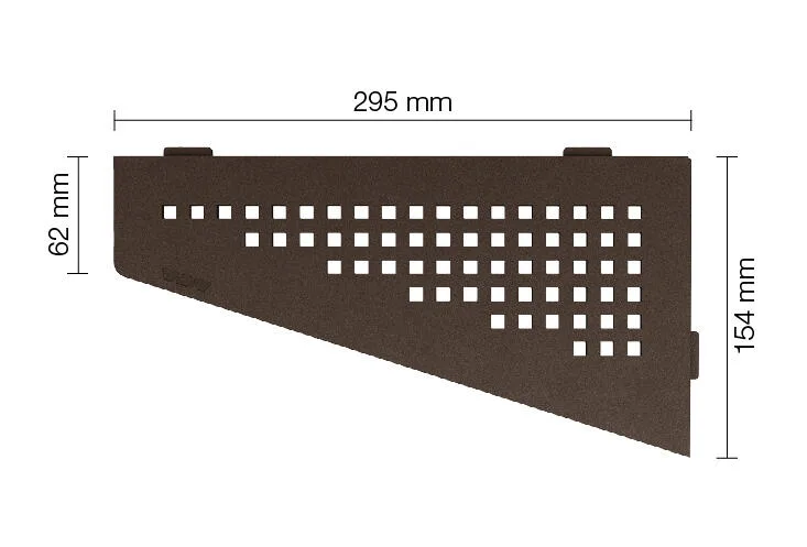 Schlueter SHELF-E S3 154x295mm Planchet design SQUARE alu structuur-gecoat brons TSOB