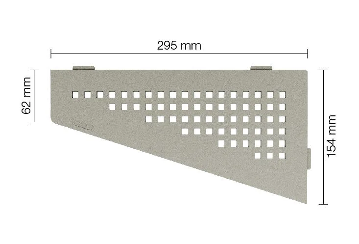 Schlueter SHELF-E S3 154x295mm Planchet design SQUARE alu structuur-gecoat steengrijs TSSG