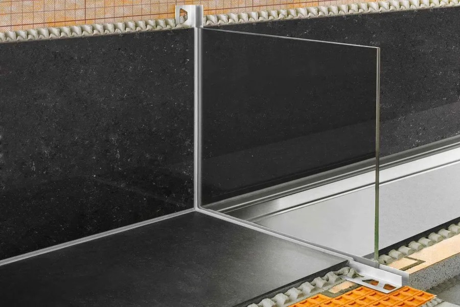 Schlueter DECO-SG-AE decoratief prof. H=8mm B=12mm L=2500mm alu mat opname mogelijkheid glaselement
