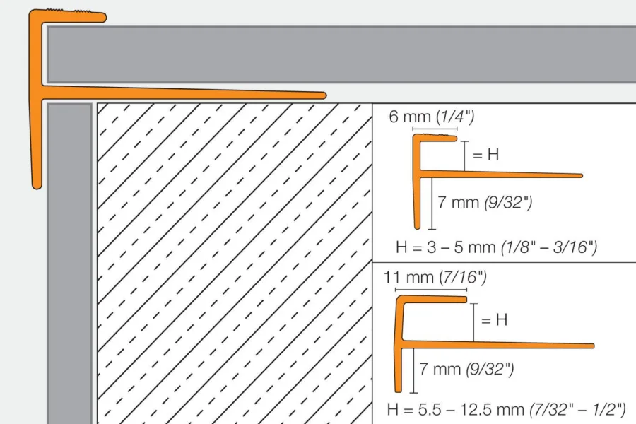 Schlueter VINPRO-STEP-ABGB kantprofiel alu antiek brons geborsteld geanodiseerd H=5mm L=2500mm